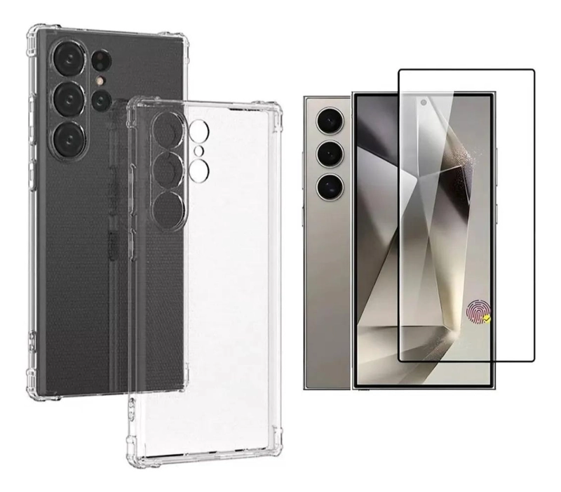FUNDA TRANSPARENTE PARA SAMSUNG S24 ULTRA CON LAMINA PROTECTORA - 1