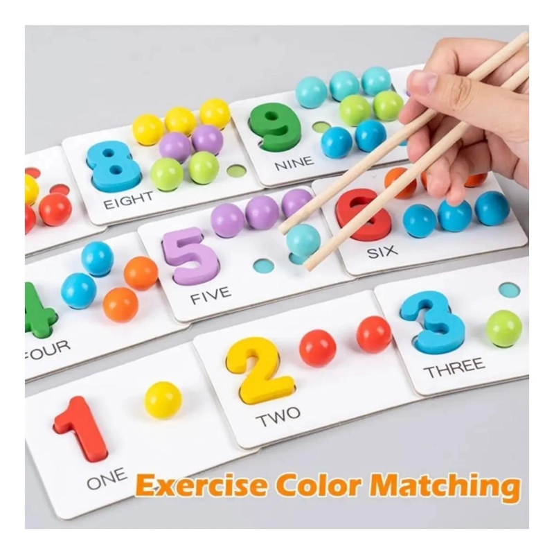 JUEGO DIDACTICO DE MADERA PARA APRENDER NUMEROS Y MATEMATICAS - 2