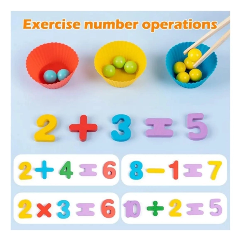 JUEGO DIDACTICO DE MADERA PARA APRENDER NUMEROS Y MATEMATICAS - 3