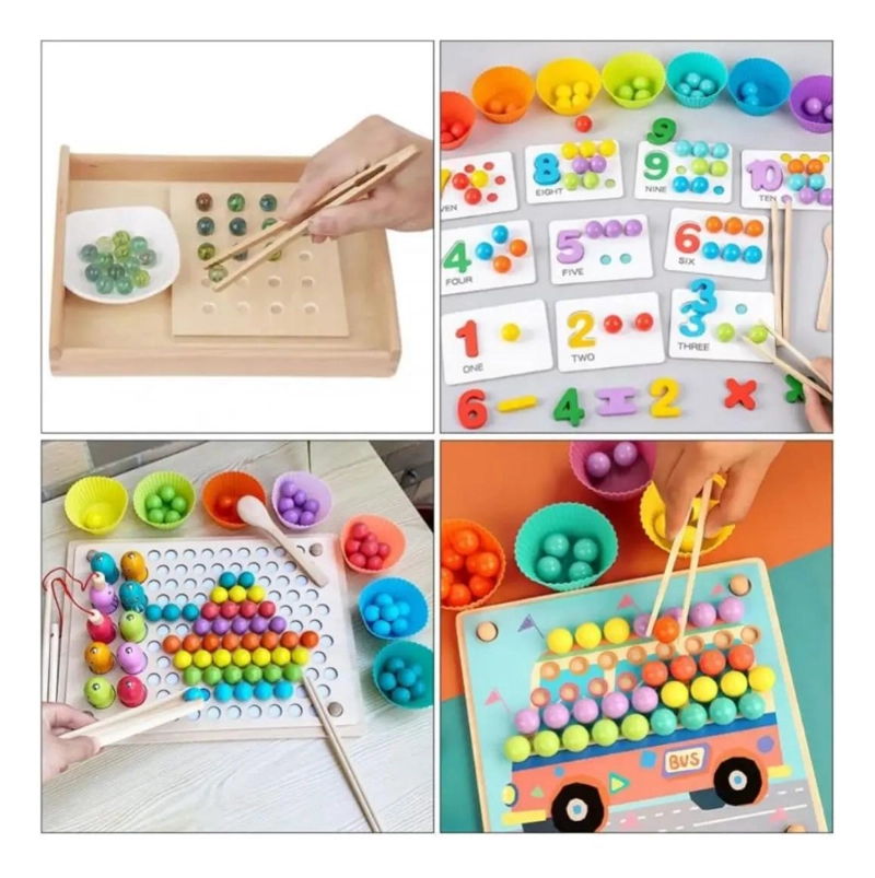 JUEGO DIDACTICO DE MADERA PARA APRENDER NUMEROS Y MATEMATICAS - 4