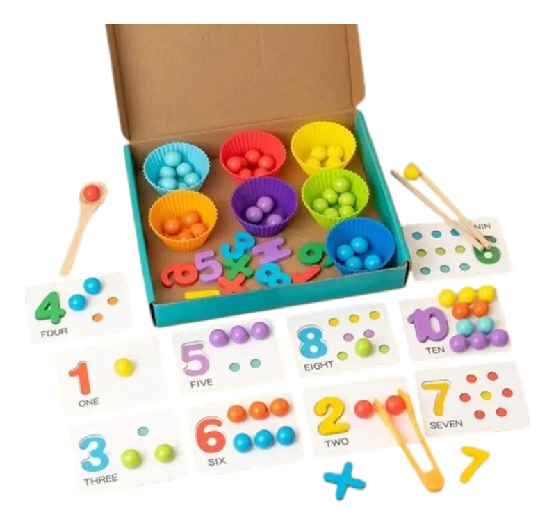 JUEGO DIDACTICO DE MADERA PARA APRENDER NUMEROS Y MATEMATICAS - 5