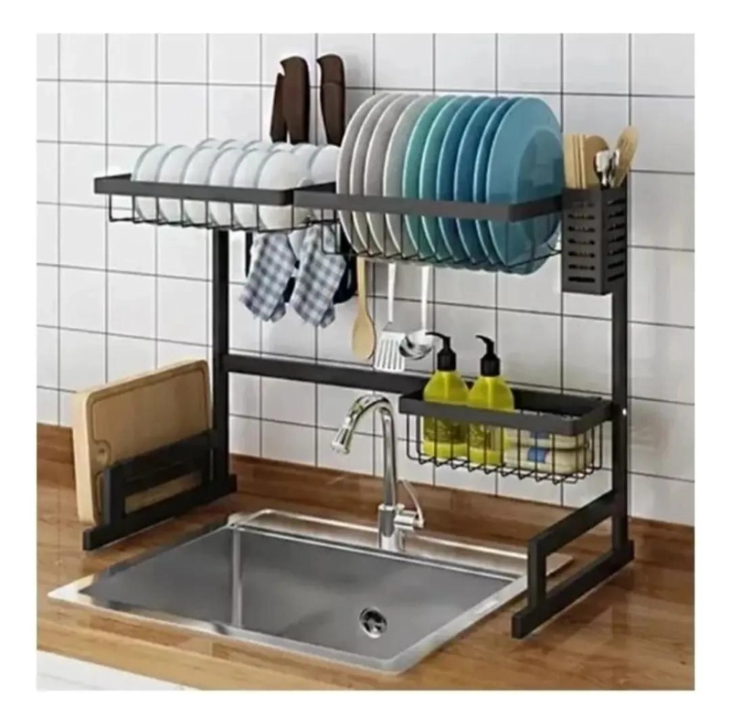 RACK ESCURRIDOR SECA PLATOS ORGANIZADOR MULTIFUNCIONAL 65 CM - 3
