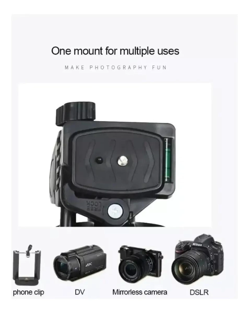 TRIPODE AJUSTABLE DE ALUMINIO PARA TELE FONO Y CAMARA - 4