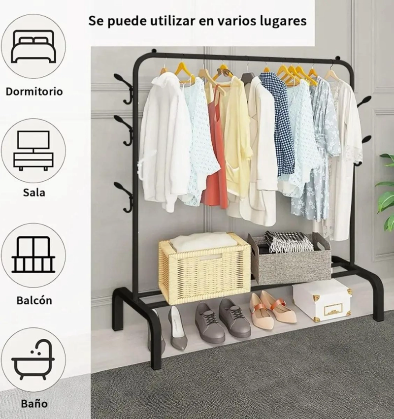 COLGADOR METALICO ORGANIZADOR PARA ROPA Y ACCESORIOS - 3