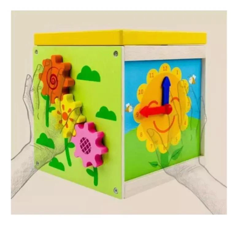 CUBO DIDACTICO DE MADERA PARA DESARROLLO INFANTIL - 10