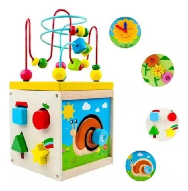 CUBO DIDACTICO DE MADERA PARA DESARROLLO INFANTIL - 3