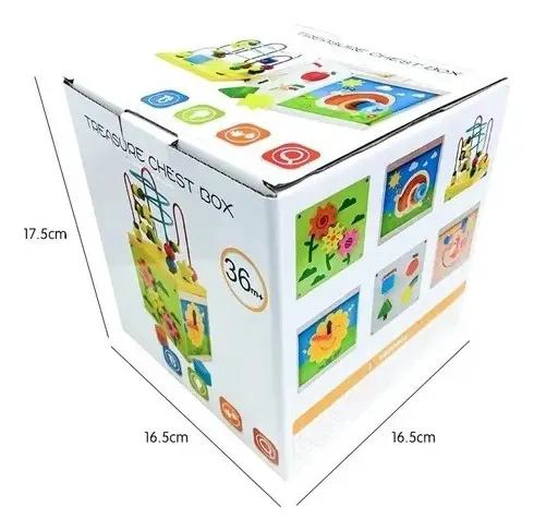 CUBO DIDACTICO DE MADERA PARA BEBE S CON COLORES VIVOS - 3