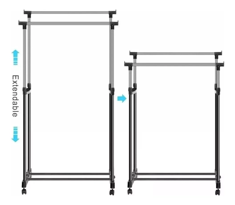 PERCHERO COLGADOR DOBLE AJUSTABLE PARA ROPA Y ACCESORIOS - 4