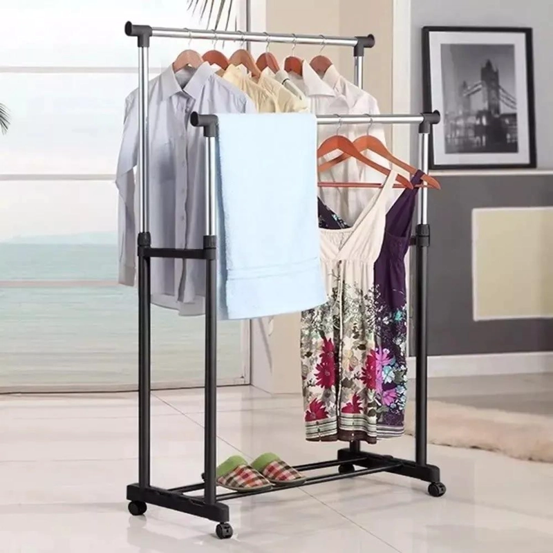 PERCHERO COLGADOR DOBLE AJUSTABLE PARA ROPA Y ACCESORIOS - 6