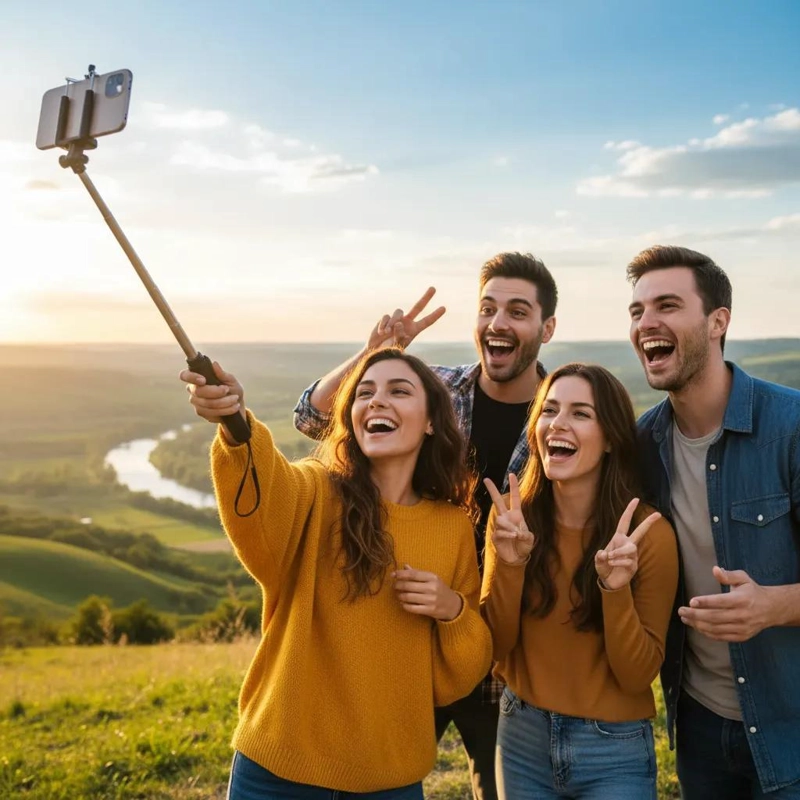 PALO SELFIE TELESCOPICO DE ACERO INOXIDABLE PARA FOTOS - 3