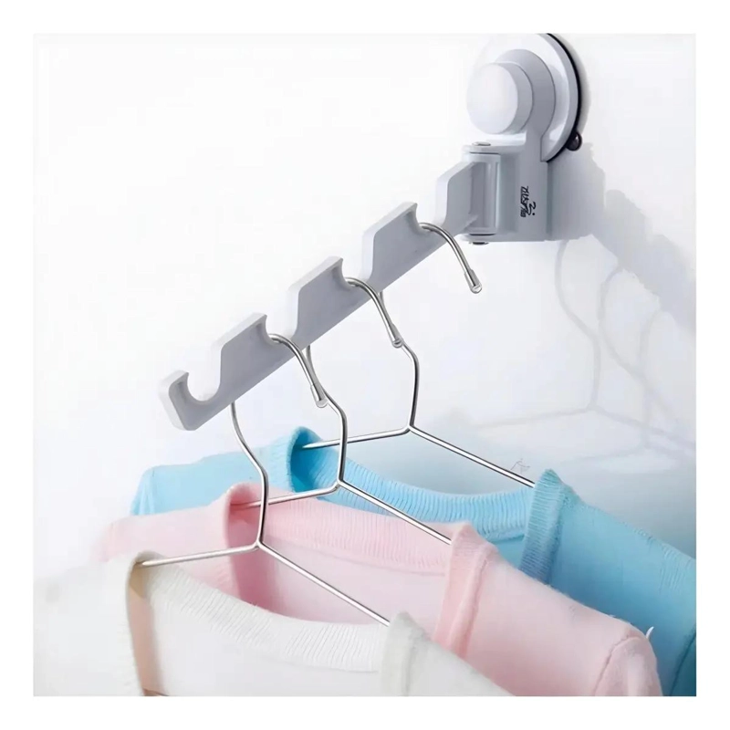COLGANTE ORGANIZADOR DE GANCHOS PARA ROPA CON VENTOSA - 1