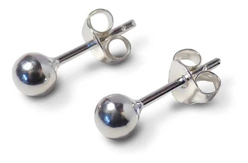 AROS DE PLATA FINA 925 CON DISEÑO CLASICO DE 4 MM - 1