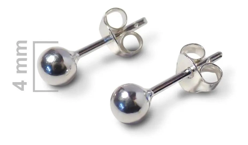 AROS DE PLATA FINA 925 CON DISEÑO CLASICO DE 4 MM - 2