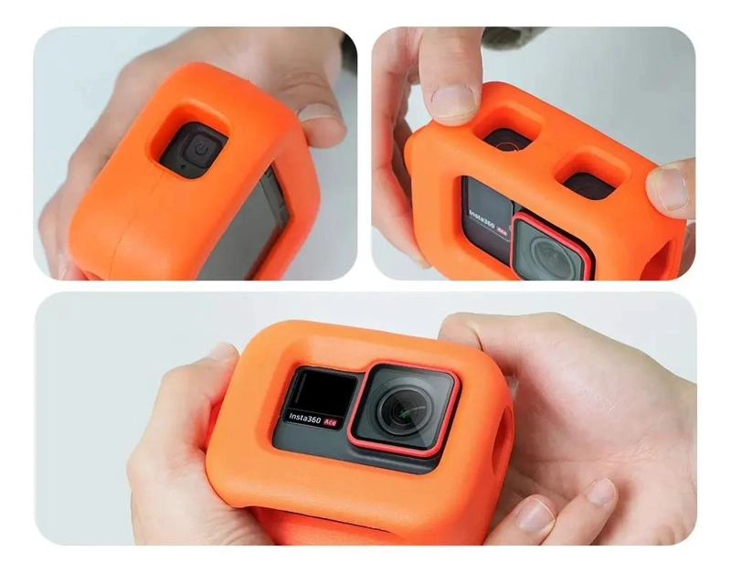 FUNDA FLOTANTE NARANJA PARA CAMARAS DE ACCION - 3