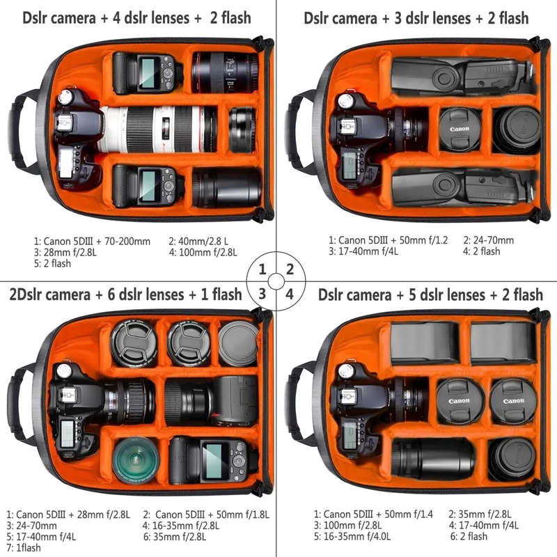 MOCHILA PROTECTORA PARA CAMARAS RE FLEX Y ACCESORIOS - 4
