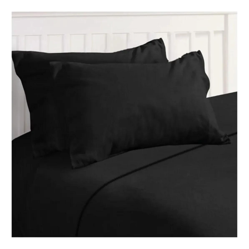 JUEGO DE SABANAS DE POLAR 1.5 PLAZAS PARA INVIERNO EN COLOR NEGRO - 5