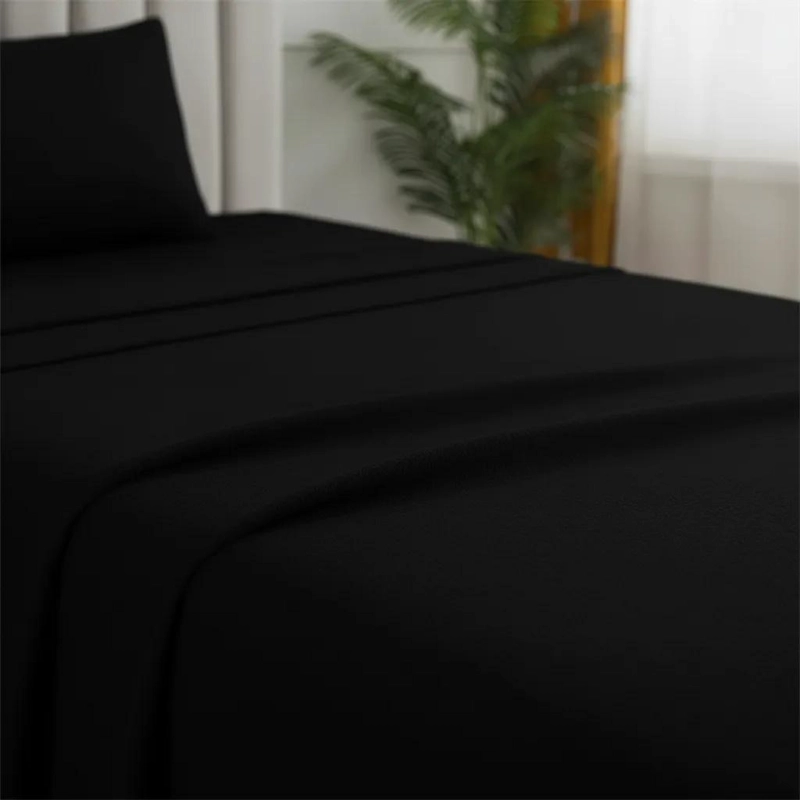 JUEGO DE SABANAS DE POLAR 1.5 PLAZAS PARA INVIERNO EN COLOR NEGRO - 8