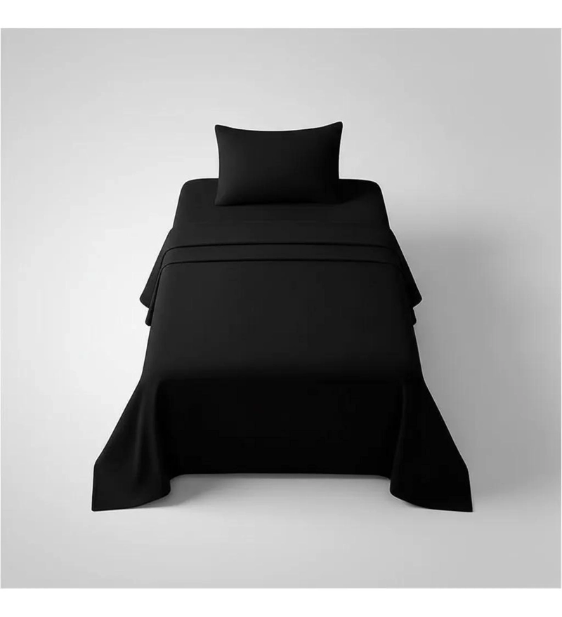 JUEGO DE SABANAS DE POLAR 1.5 PLAZAS PARA INVIERNO EN COLOR NEGRO - 9