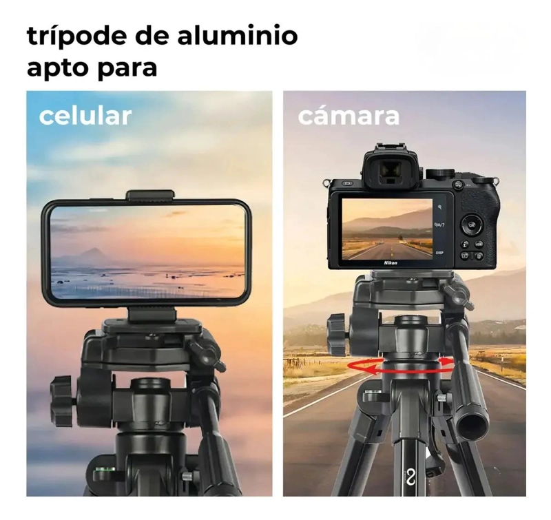TRIPODE ESTABILIZADOR PORTATIL PARA CAMARA Y TELE FONO - 6