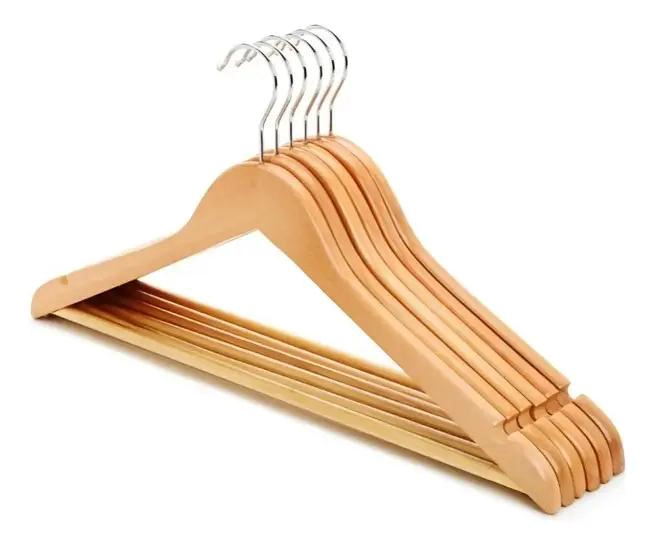 PACK DE 10 COLGADORES DE MADERA PARA ROPA DE BEBE  CON GANCHO GIRATORIO - 3