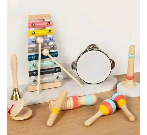 SET DE 8 INSTRUMENTOS MUSICALES DE MADERA PARA BEBE S - 3