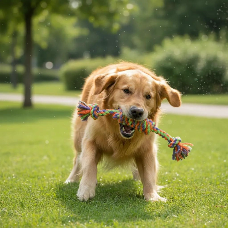 MORDEDOR DE CUERDA PARA PERROS DE 51 CM CON NUDOS - 5