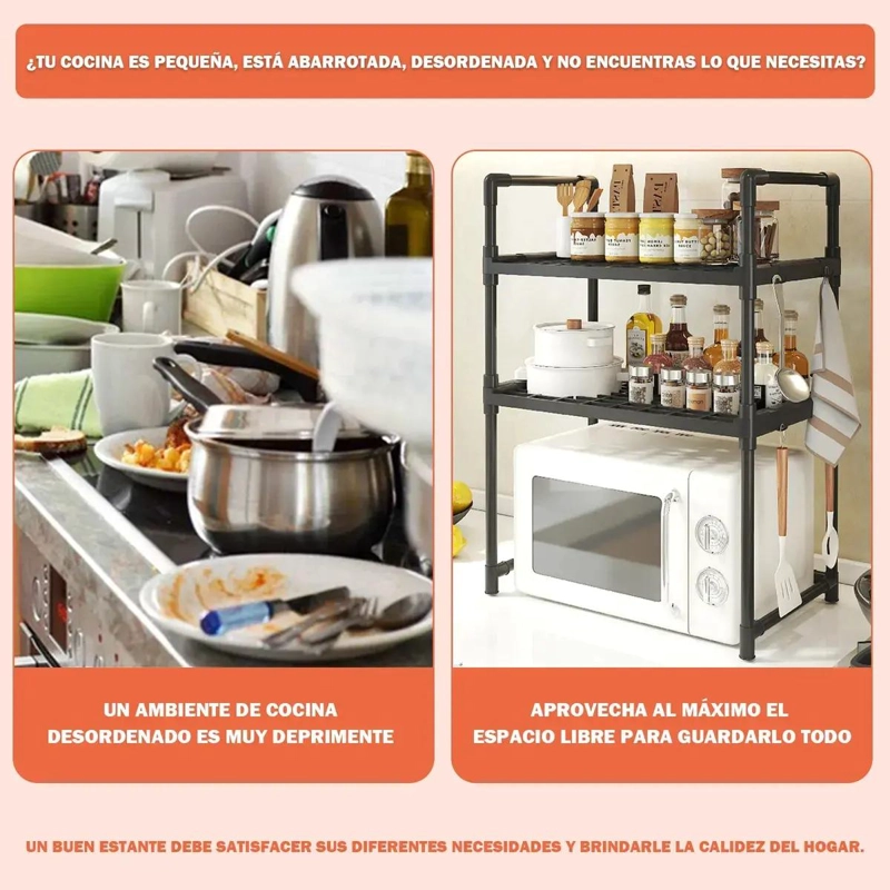 ESTANTE ORGANIZADOR DE COCINA PARA HORNO MICROONDAS - 7