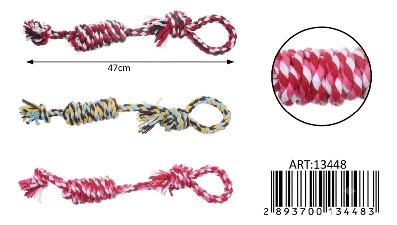 MORDEDOR DE CUERDA PARA PERROS 47 CM RESISTENTE Y DURADERO - 2