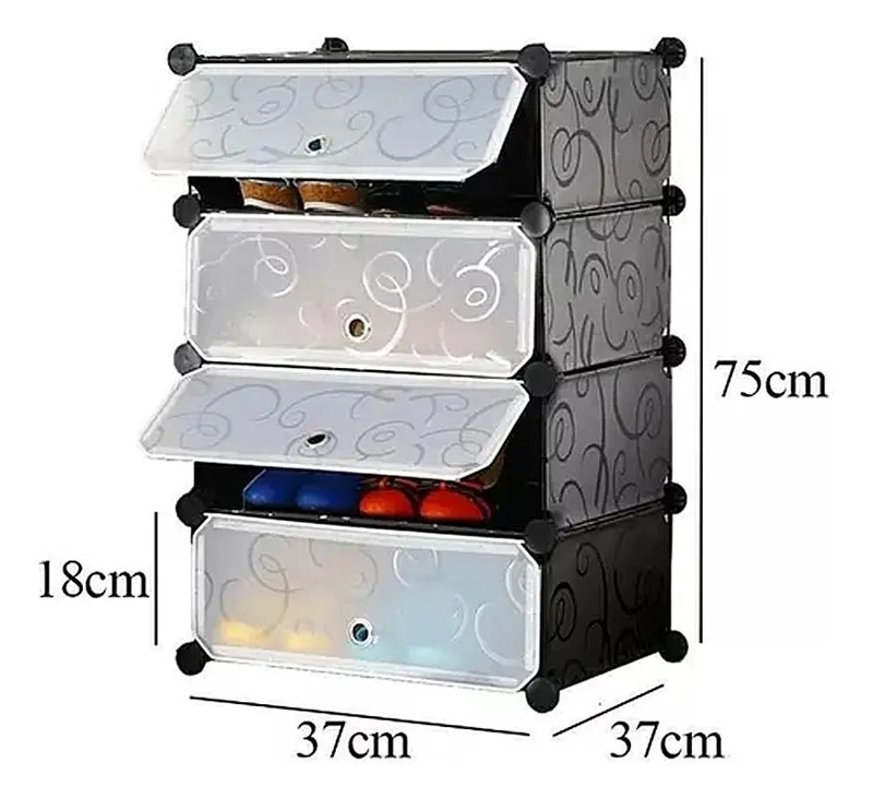 ZAPATERO ORGANIZADOR DE 4 PISOS PARA 8 PARES DE CALZADO - 2