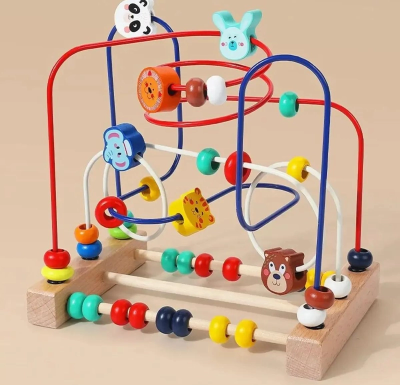ABACO DE MADERA DIDACTICO PARA NIÑOS CON CUENTAS DE COLORES - 2