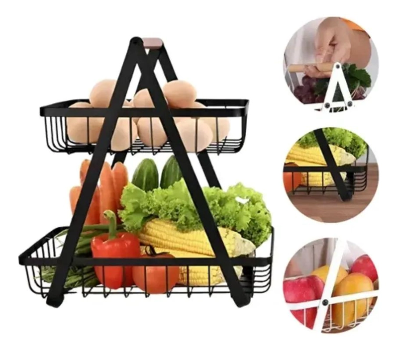 CANASTA ORGANIZADORA DE FRUTAS Y VERDURAS DE DOS NIVELES - 1