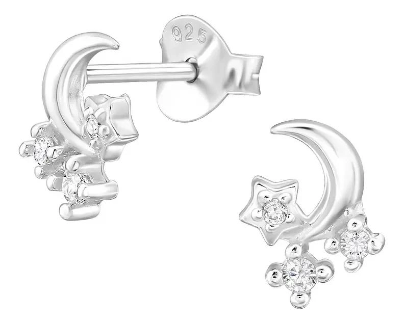 AROS LUNA BRILLANTES PARA PERFORACIONES EN PLATA 925 - 1