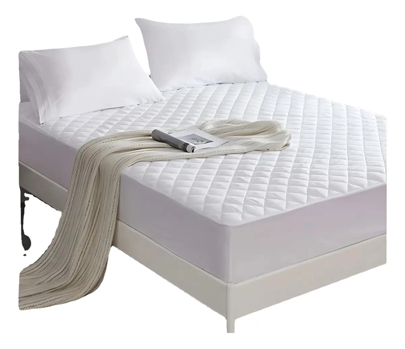 CUBRECOLCHON ACOLCHADO 2 PLAZAS IMPERMEABLE CON FUNDAS - 1