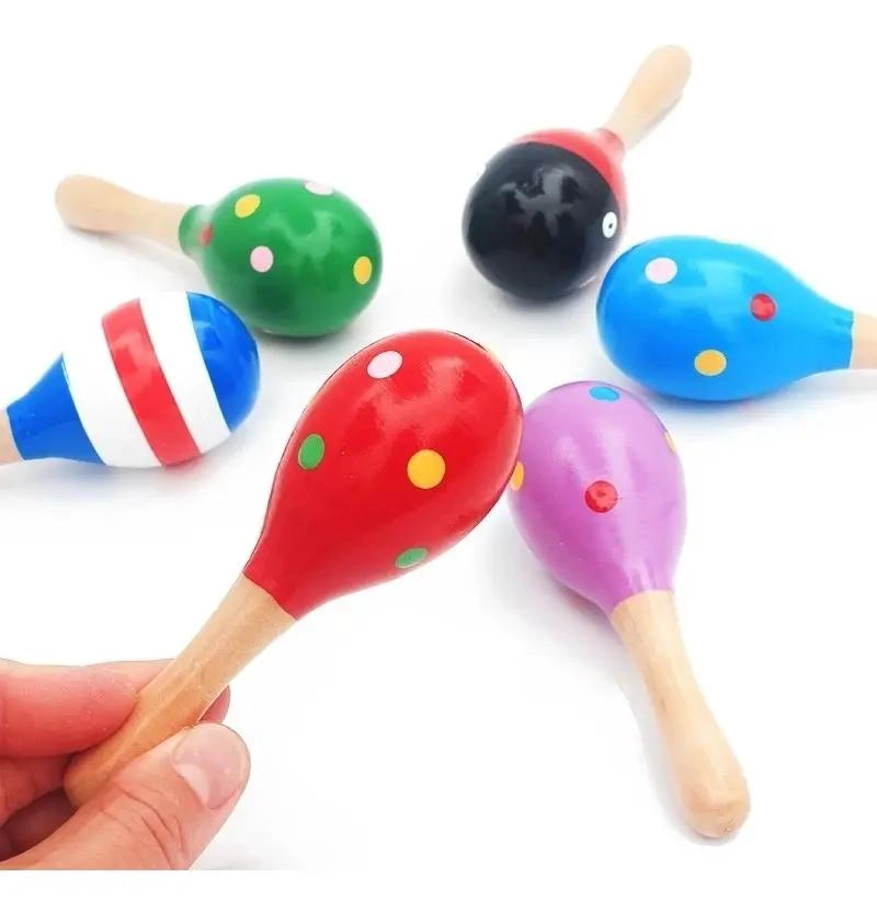 PACK DE 6 SONAJEROS DE MADERA PARA BEBE S ESTIMULACION TEMPRANA - 3