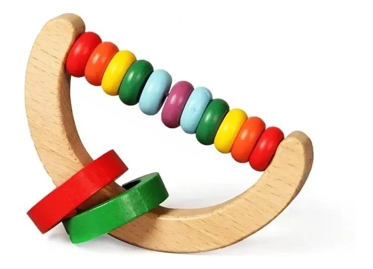PACK DE 6 SONAJEROS DE MADERA PARA BEBE S ESTIMULACION TEMPRANA - 5