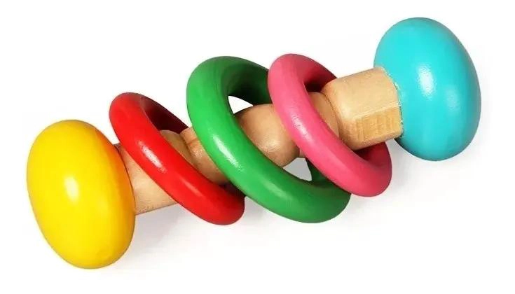 PACK DE 6 SONAJEROS DE MADERA PARA BEBE S ESTIMULACION TEMPRANA - 6