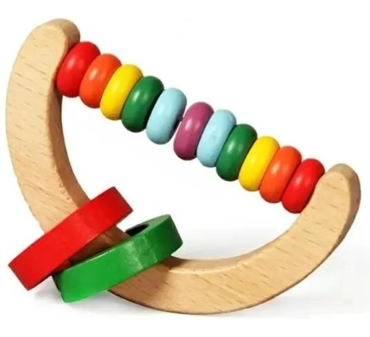 PACK DE 6 SONAJEROS DE MADERA PARA BEBE S ESTIMULACION TEMPRANA - 7