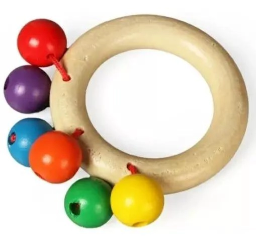 PACK DE 6 SONAJEROS DE MADERA PARA BEBE S ESTIMULACION TEMPRANA - 9