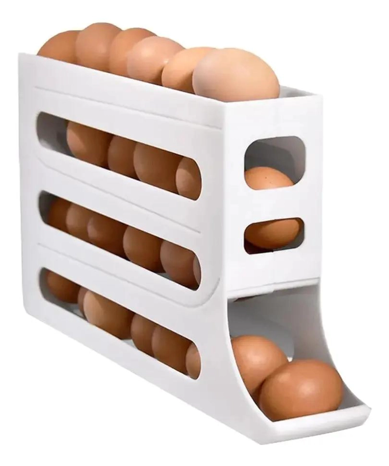 DISPENSADOR DE HUEVOS ORGANIZADOR 4 NIVELES PARA COCINA - 1