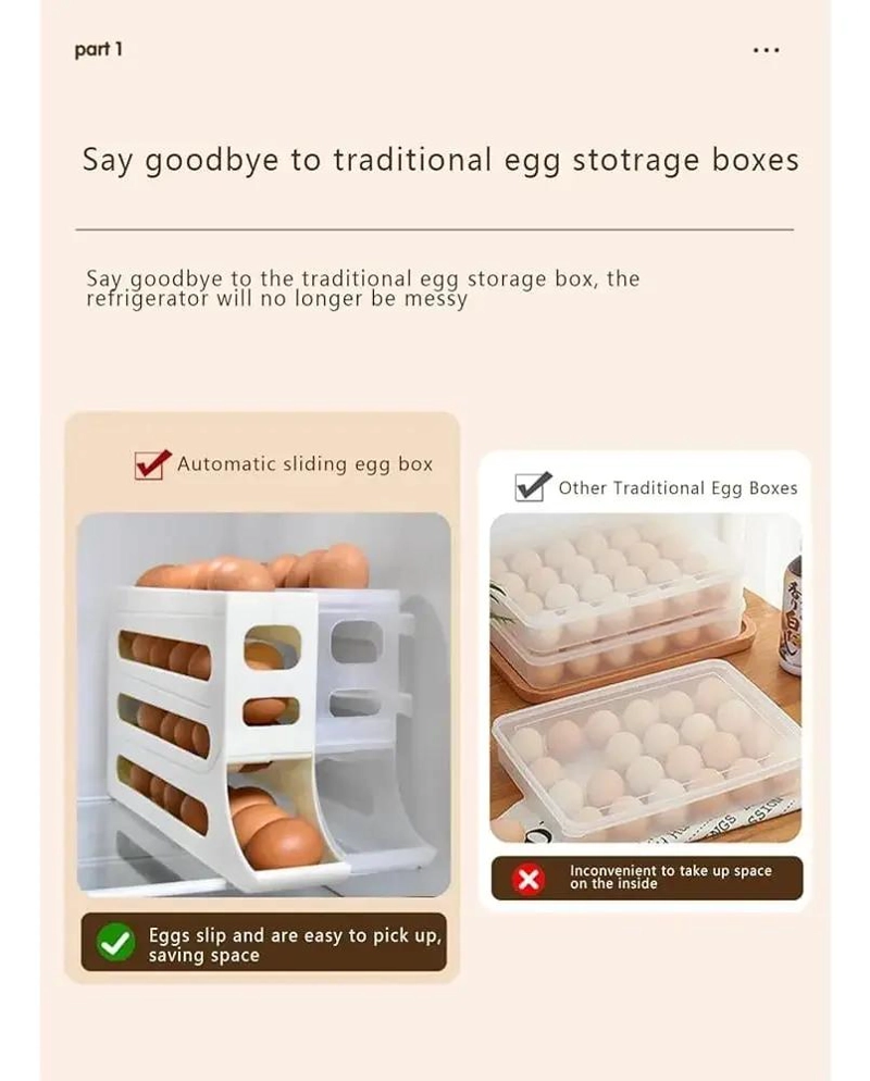 DISPENSADOR DE HUEVOS ORGANIZADOR 4 NIVELES PARA COCINA - 3