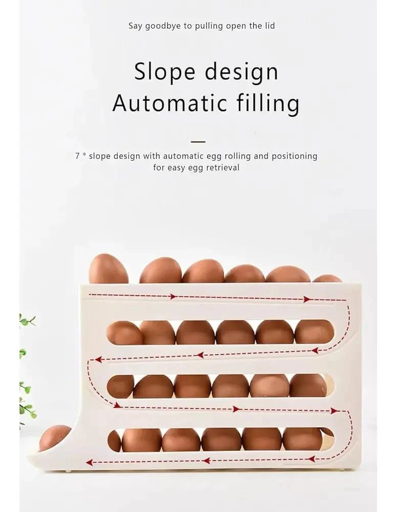 DISPENSADOR DE HUEVOS ORGANIZADOR 4 NIVELES PARA COCINA - 4