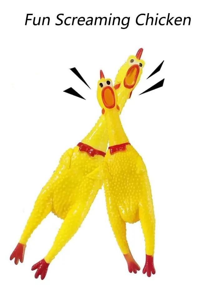 JUGUETE CHIRRIANTE DE POLLO PARA PERROS 17CM - 3