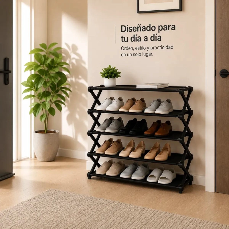 ZAPATERO ORGANIZADOR ARMABLE DE 5 NIVELES PARA CALZADO - 9