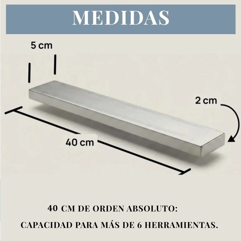 SOPORTE MAGNE TICO DE ACERO INOXIDABLE PARA CUCHILLOS 40 CM - 3