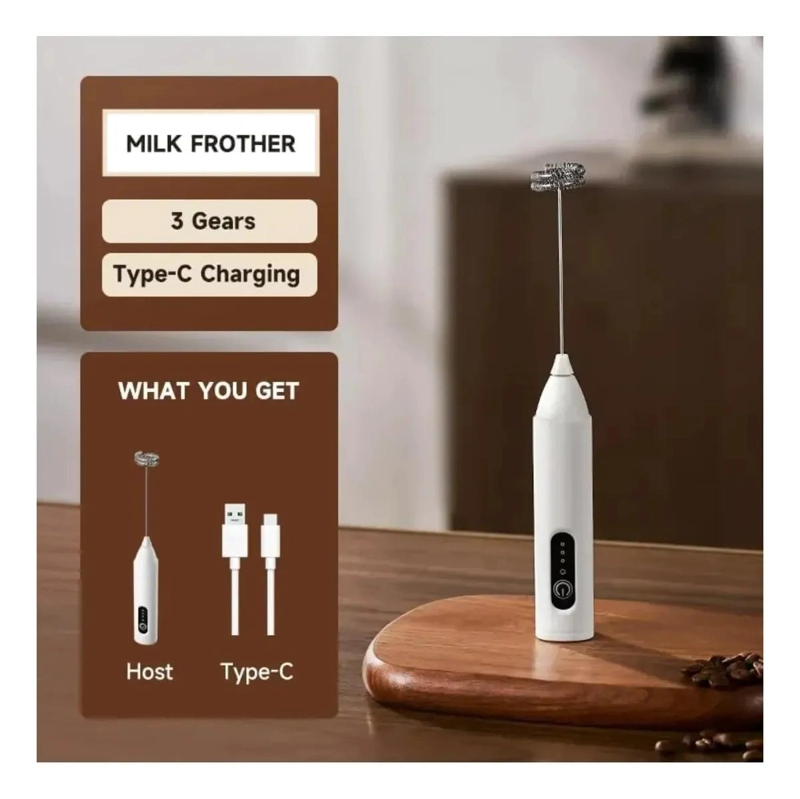 ESPUMADOR ELE CTRICO RECARGABLE CON BATIDOR DE ACERO INOXIDABLE PARA LECHE - 5