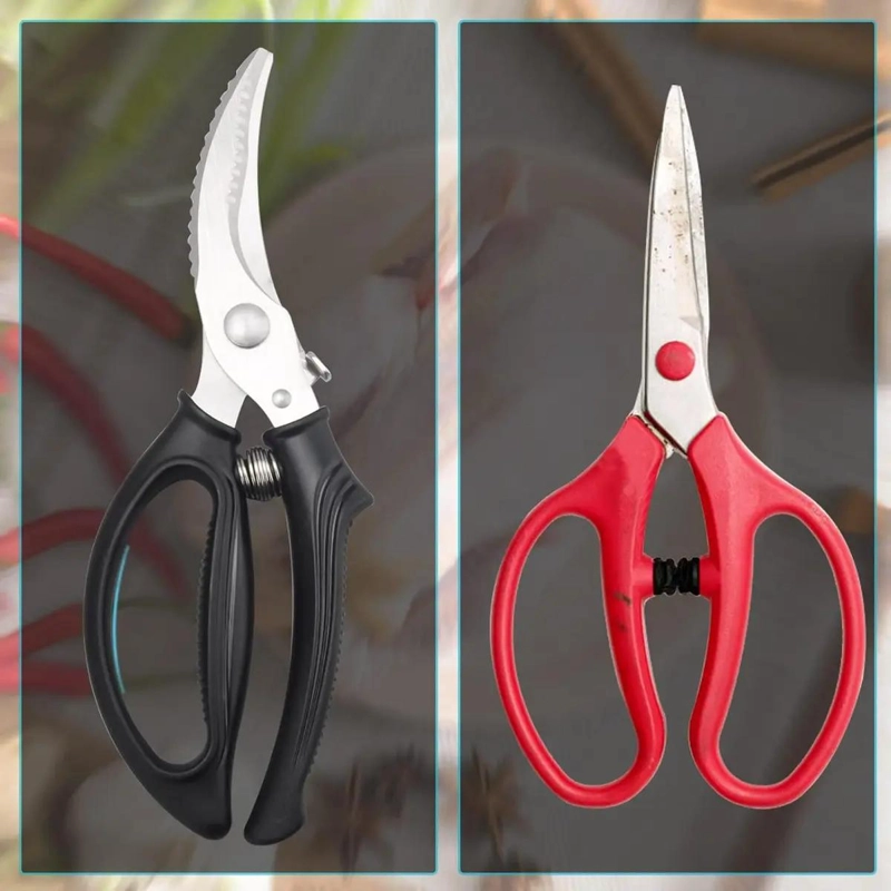 TIJERAS MULTIFUNCIONALES DE ACERO INOXIDABLE PARA AVES Y VERDURAS CON RESORTE - 6