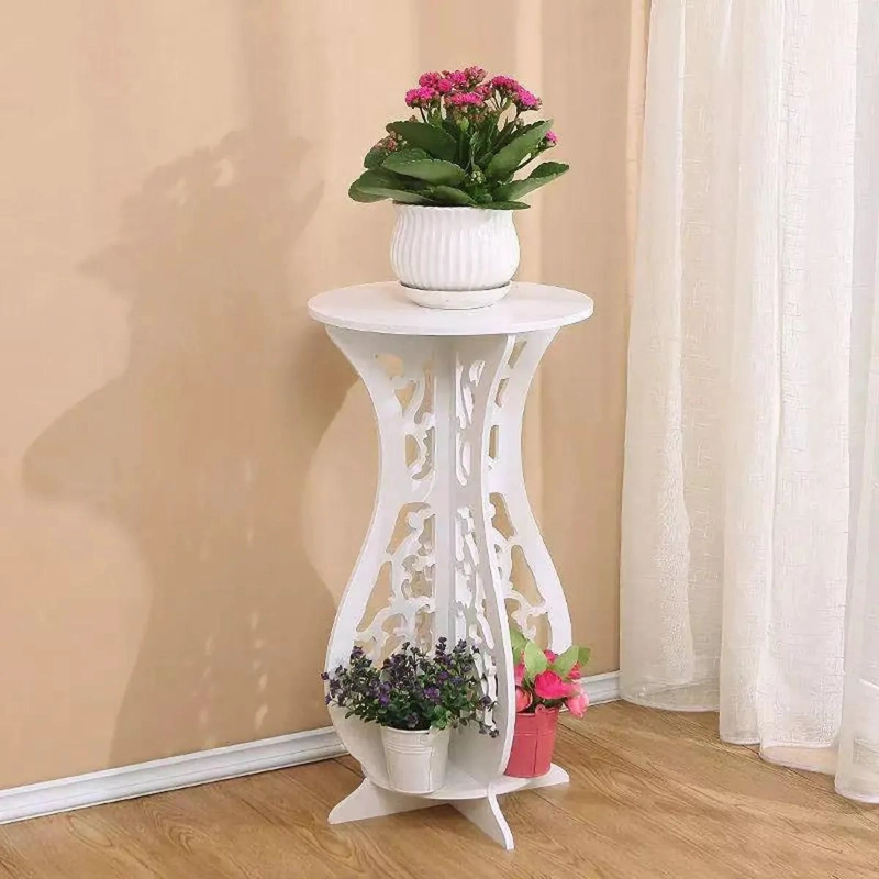 MESA REDONDA DECORATIVA DE MADERA MINIMALISTA EN COLOR BLANCO - 1