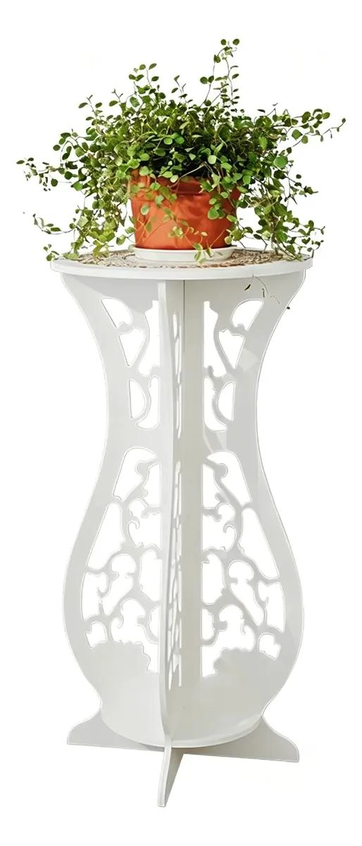 MESA REDONDA DECORATIVA DE MADERA MINIMALISTA EN COLOR BLANCO - 2