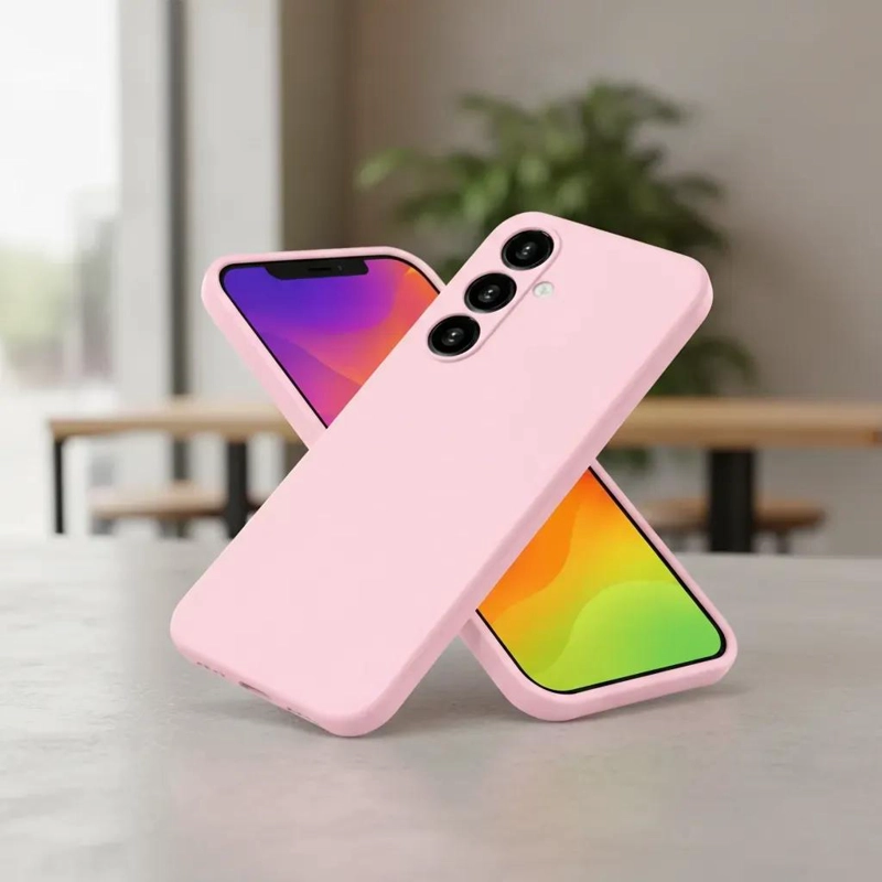 CARCASA DE SILICONA ROSA PARA SAMSUNG S24 FE CON LAMINA DE VIDRIO - 4