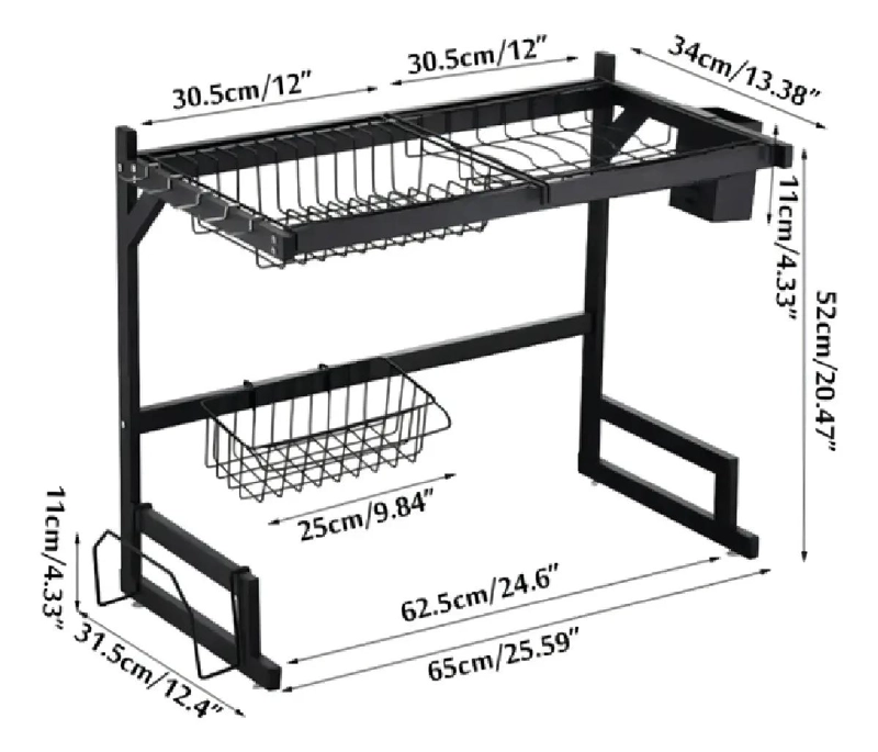 ESCURRIDOR DE COCINA DE ACERO INOXIDABLE 65 CM PARA PLATOS - 4